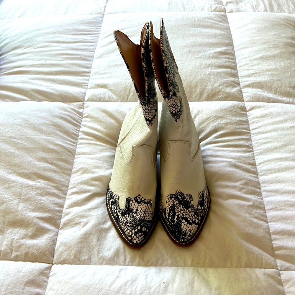 Black and white Cowboy Boots